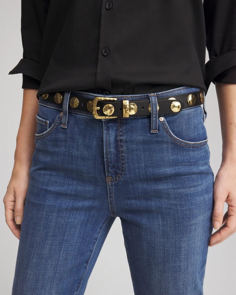 Studded Faux Leather Trouser Belt