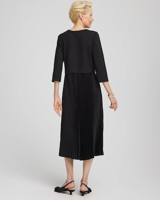 Satin-Knit Pleated Maxi Dress click to view larger image.