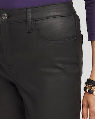 Petite Coated Denim Girlfriend Ankle Jeans click to view larger image.