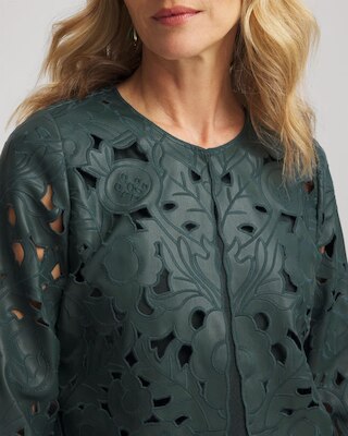 Travelers™ Collection Faux Leather Floral Jacket click to view larger image.