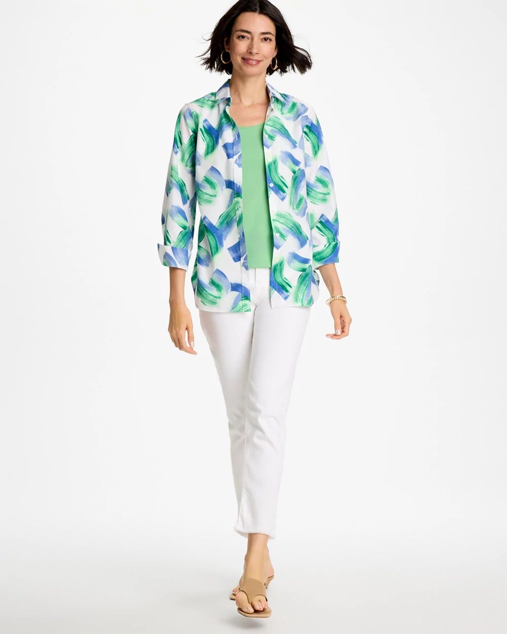 No Iron™ Printed Stretch Shirt click to view larger image.