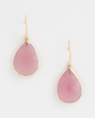 Pink Teardrop Fishwire Earrings