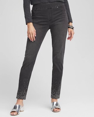 Petite Embellished Pull-On Ankle Jeggings