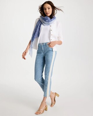 Girlfriend Ticking Stripe Crop Jeans click to view larger image.