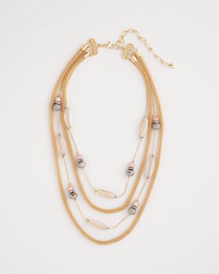 Multistrand Gold & Pink Tone Necklace
