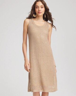 Crochet-Knit Sequins Tank Dress