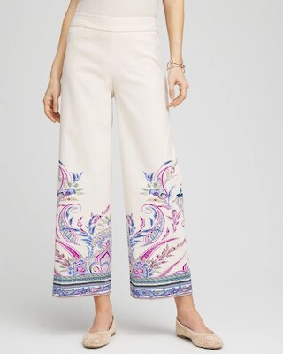 Brigitte™ Paisley Wide-Leg Cropped Pants