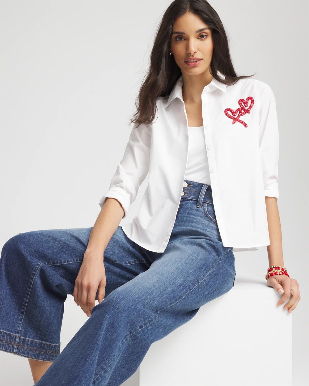 Crystal Heart Poplin Shirt click to view larger image.