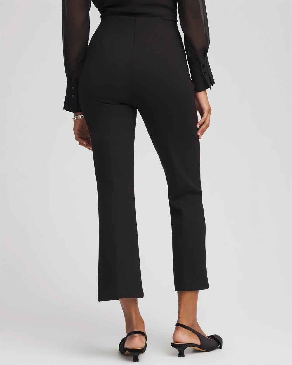 Juliet Feathered Flared Cropped Pants