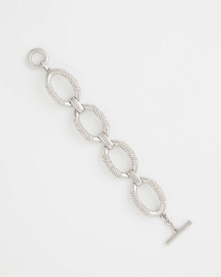 Large Pave Link Toggle Bracelet