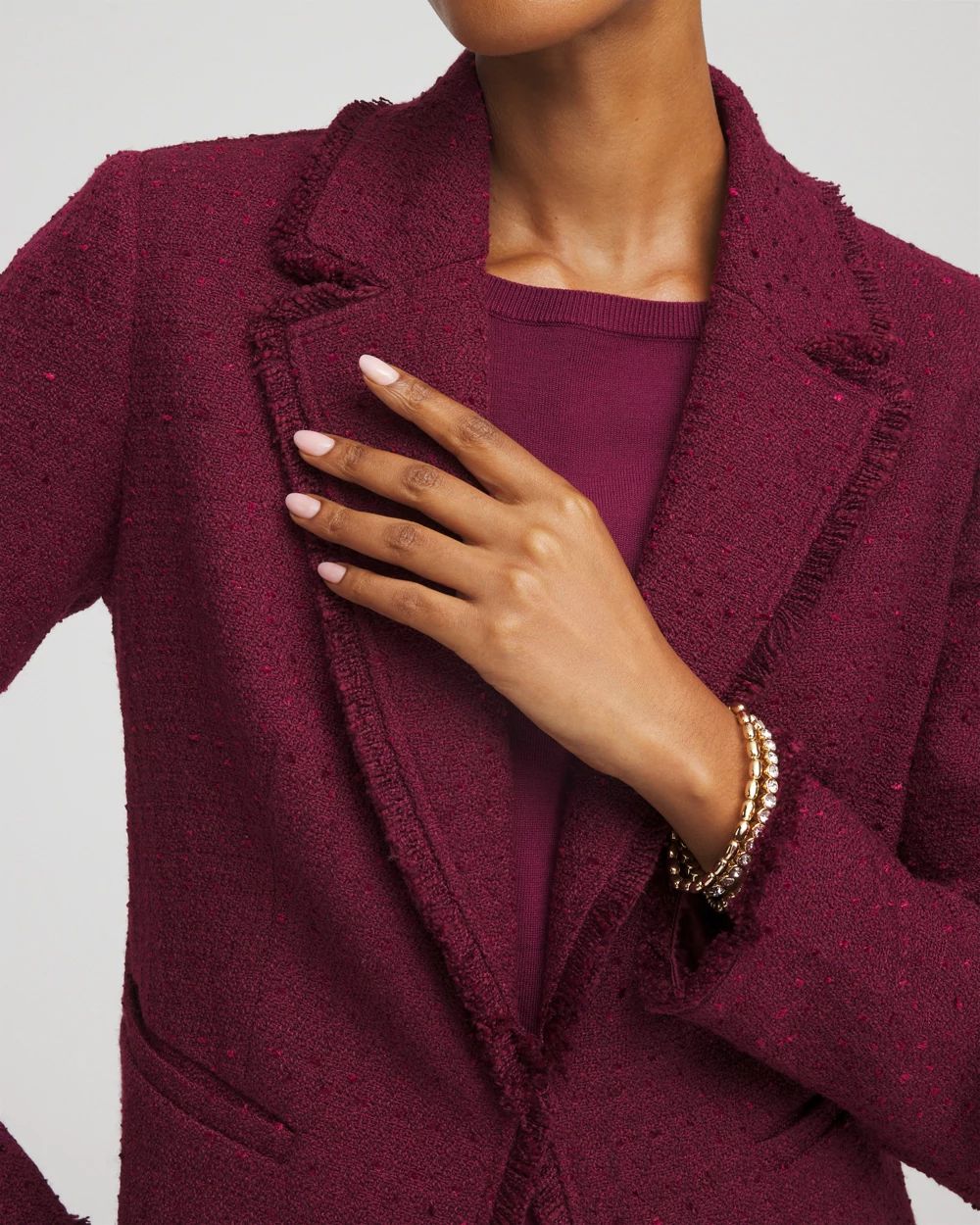 Tweed Fringe Blazer click to view larger image.