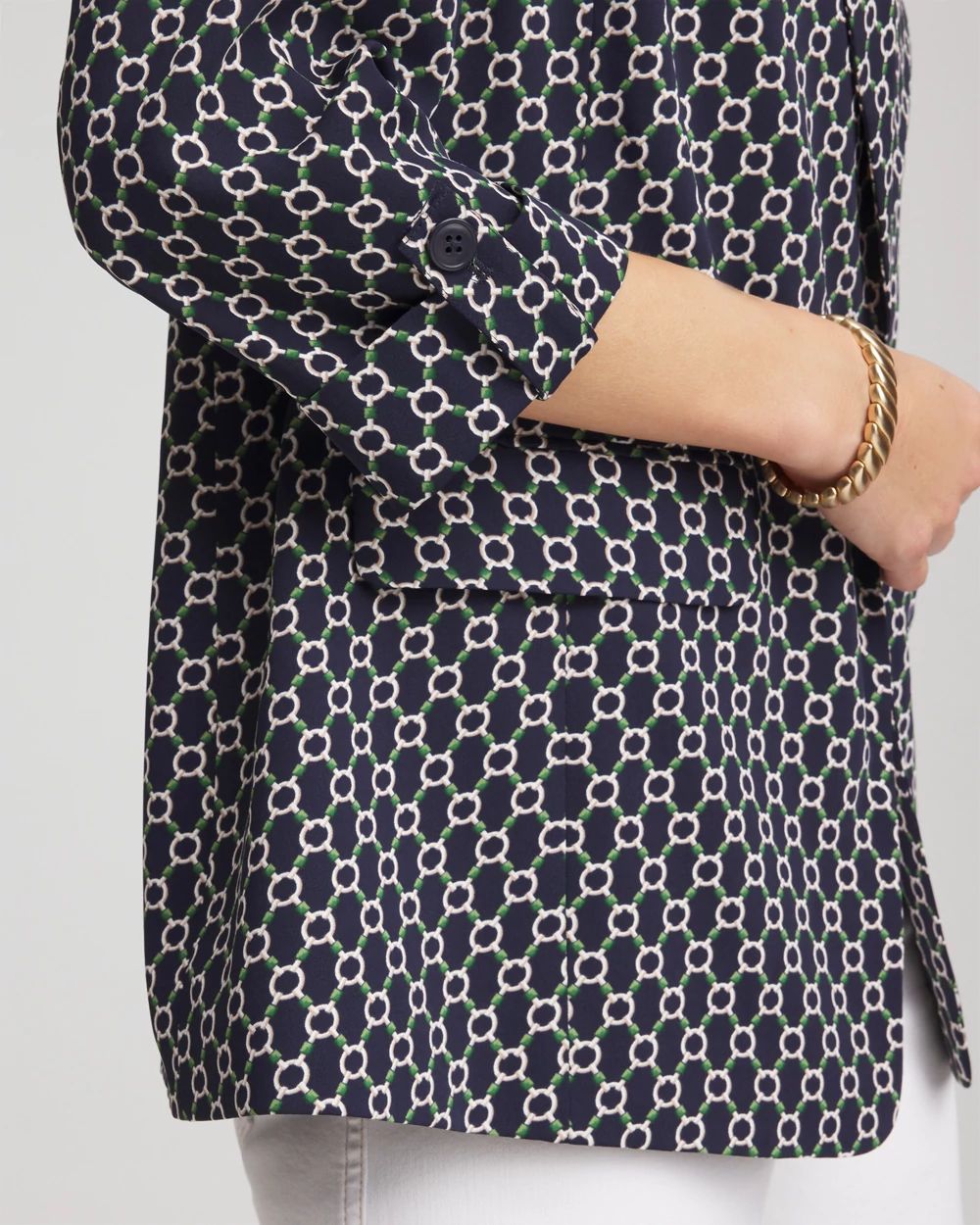 Printed Soft Crepe Blazer