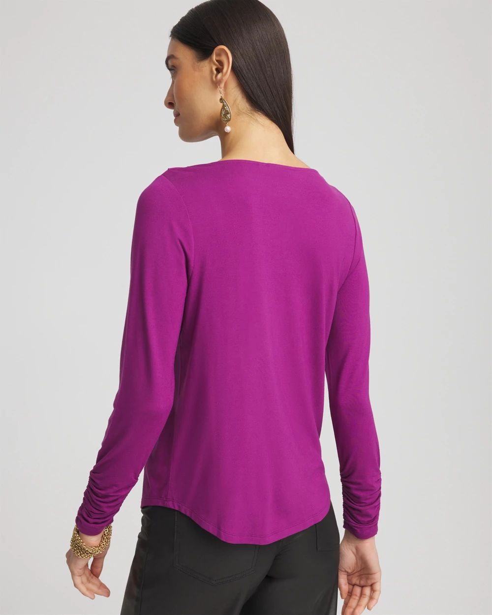 Cowl Neck Long Sleeve Tee click to view larger image.
