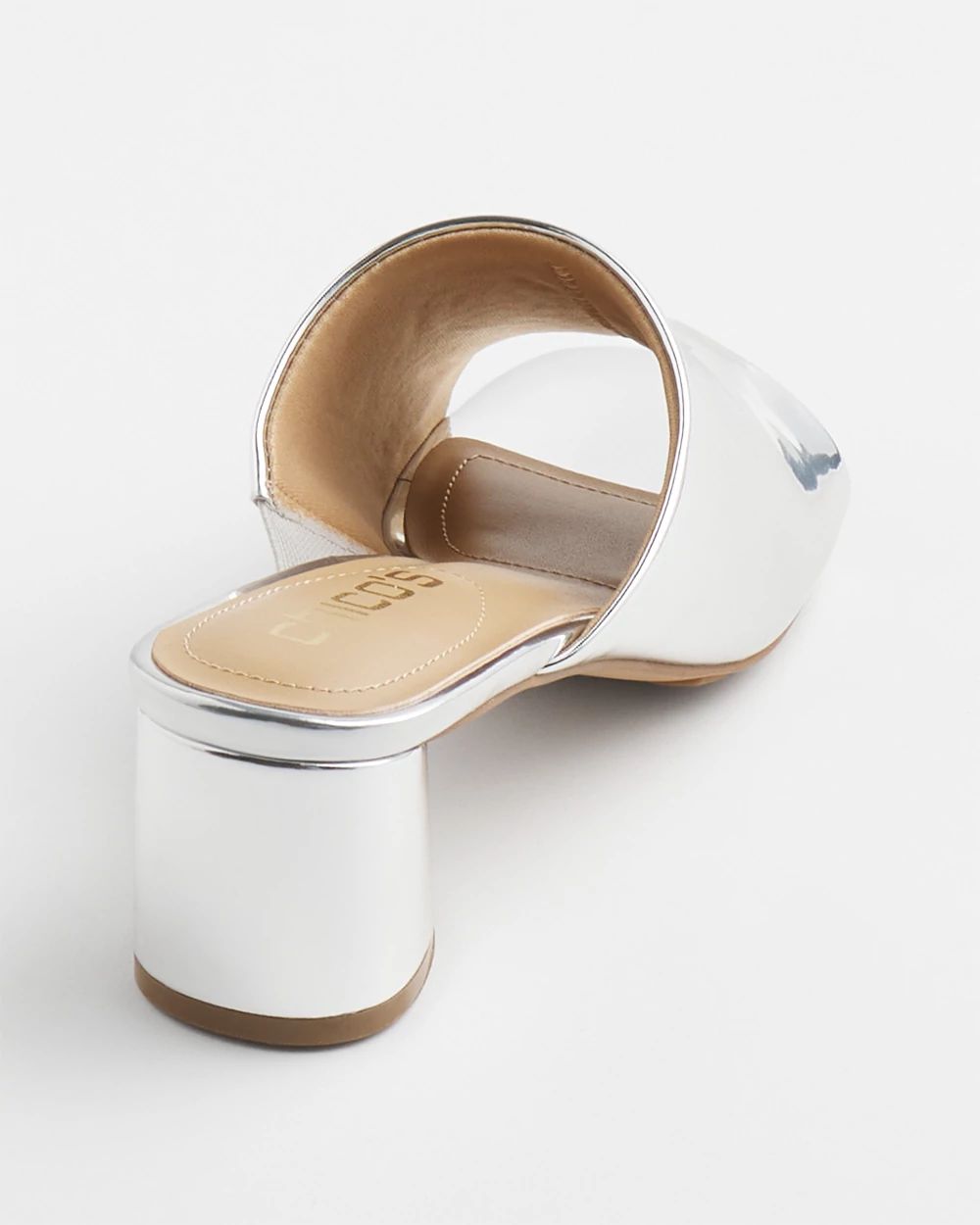 Metallic Faux Leather Mules