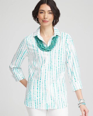 No Iron™ Sateen Bubble Print Shirt