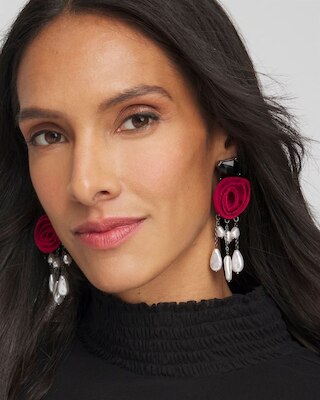 Red Rose Drop Earrings