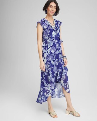 Fit and Flare Chiffon Ruffle Dress click to view larger image.