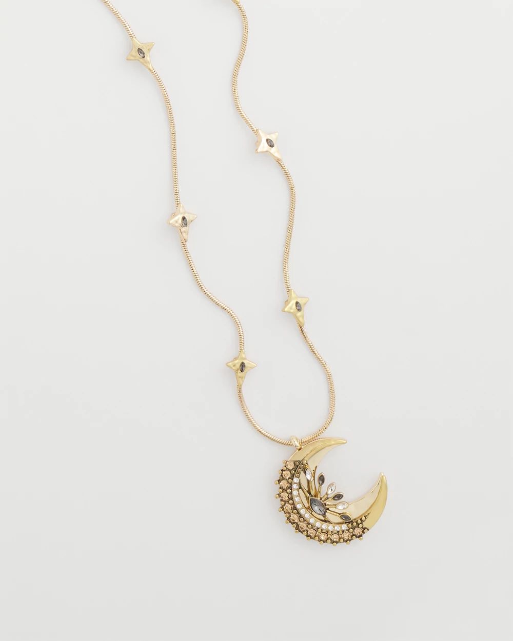 Gold Moon Pendant Necklace click to view larger image.