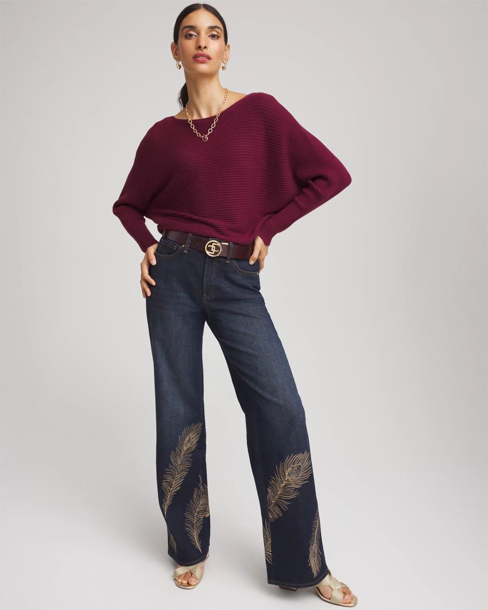 Cashmere-Blend Boatneck Sweater click to view larger image.