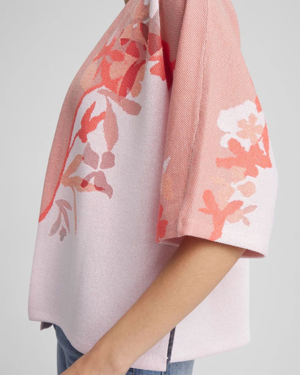 Jacquard Kimono-Style Cardigan click to view larger image.