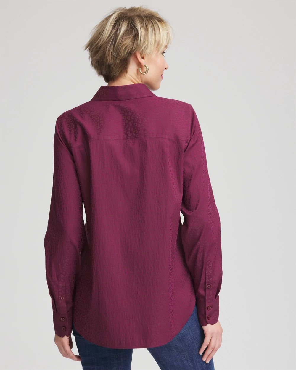 No Iron™ Jacquard Chianti Animal-Motif Shirt click to view larger image.