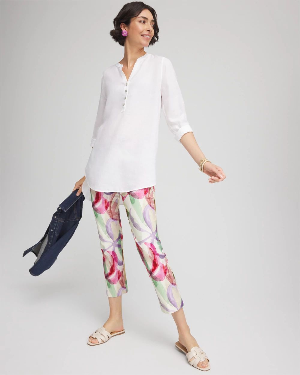 Petite Brigitte™ Slub Slim Cropped Pants