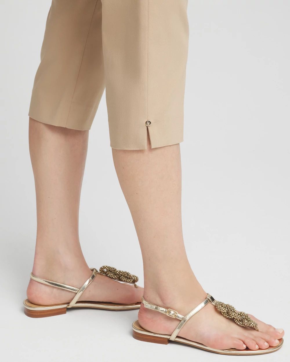 Brigitte™ Pull-On Rivet Slim Capris click to view larger image.