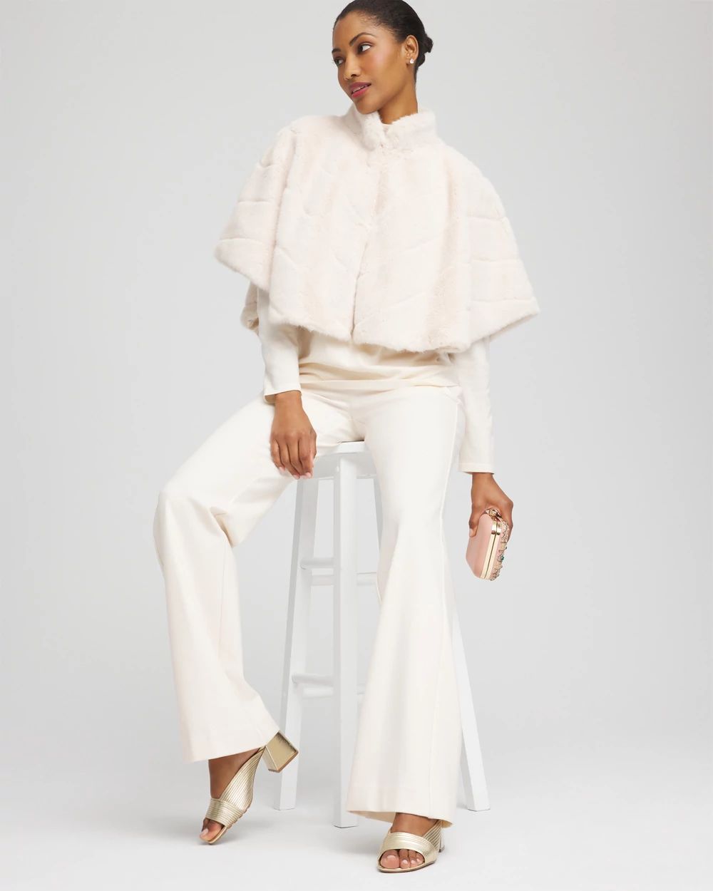 Faux Fur Funnelneck Capelet click to view larger image.