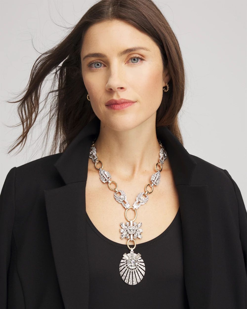 Chico’s Originals Art Deco Crystal Y-Necklace