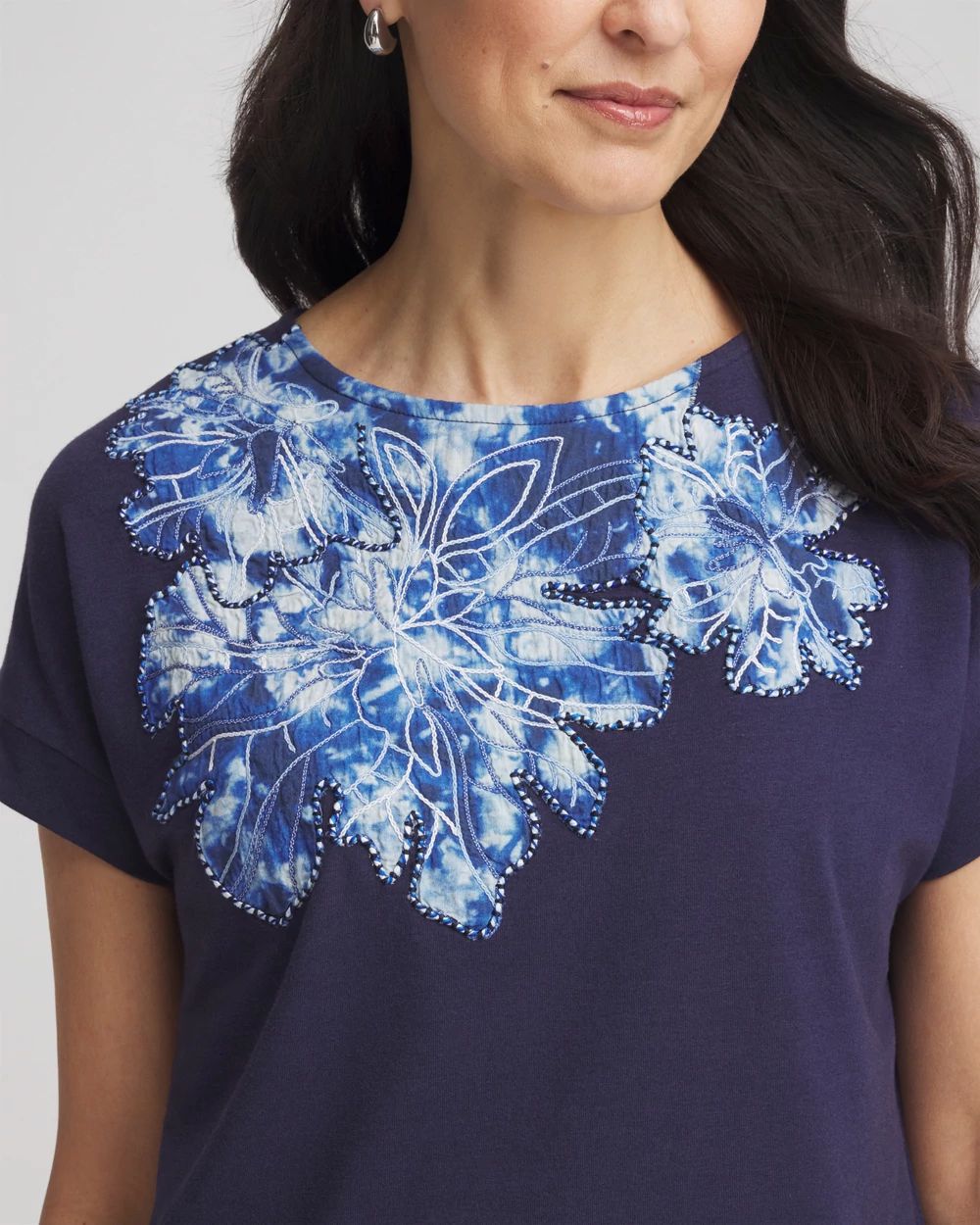 Zenergy® UPF Knit Applique Dolman Top click to view larger image.