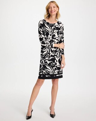 Jersey Knit Boatneck Shift Dress