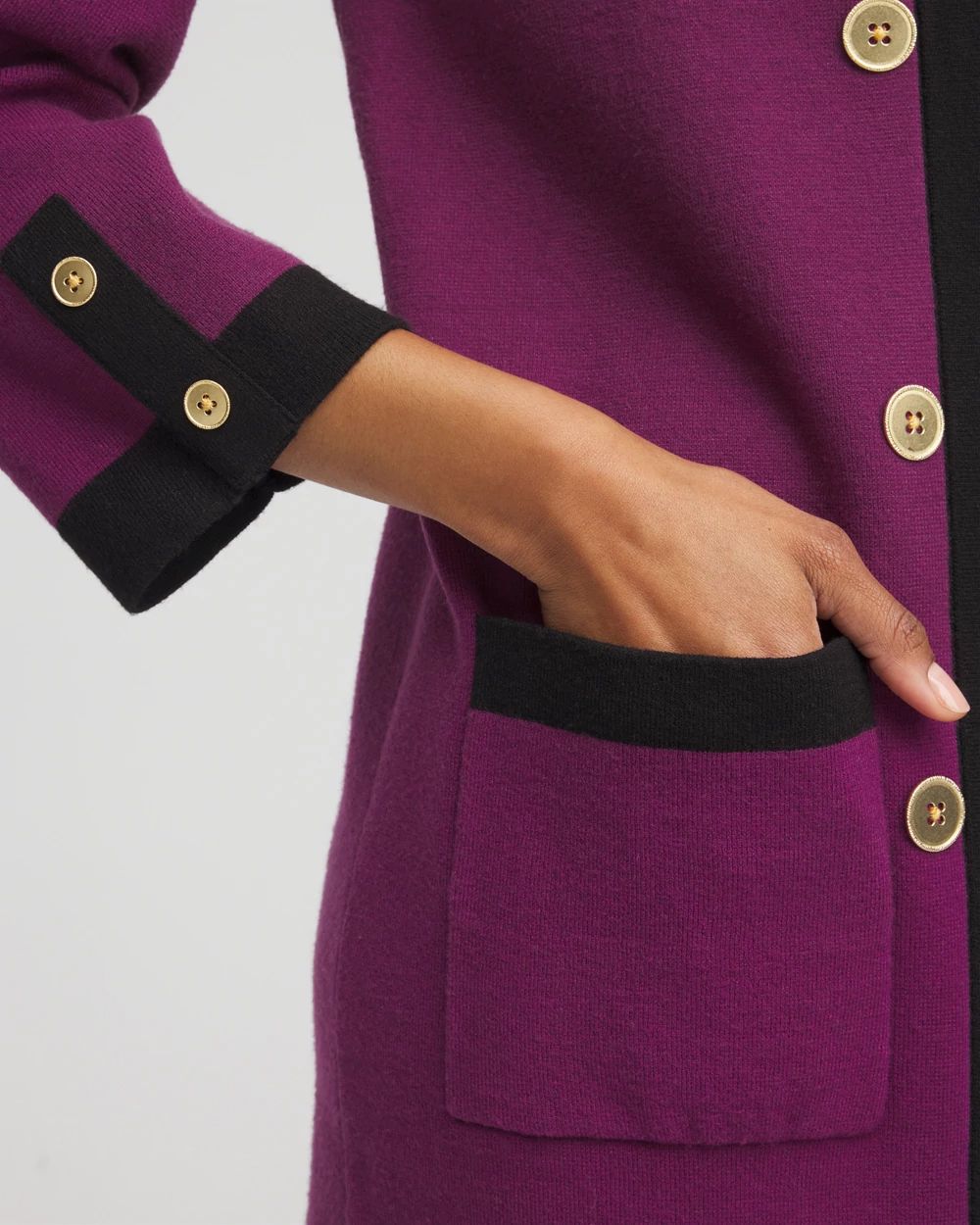 Travelers™ Collection Contrast Button Cardigan