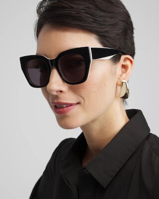 Black and White Cateye Sunglasses