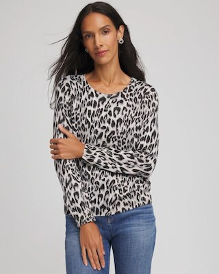 Animal Crewneck Cardigan