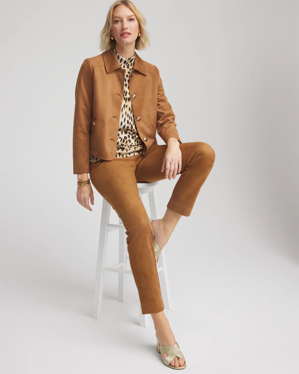 Suede Cropped Jacket click to view larger image.