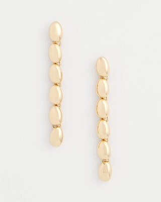 Gold Linear Bead Earrings