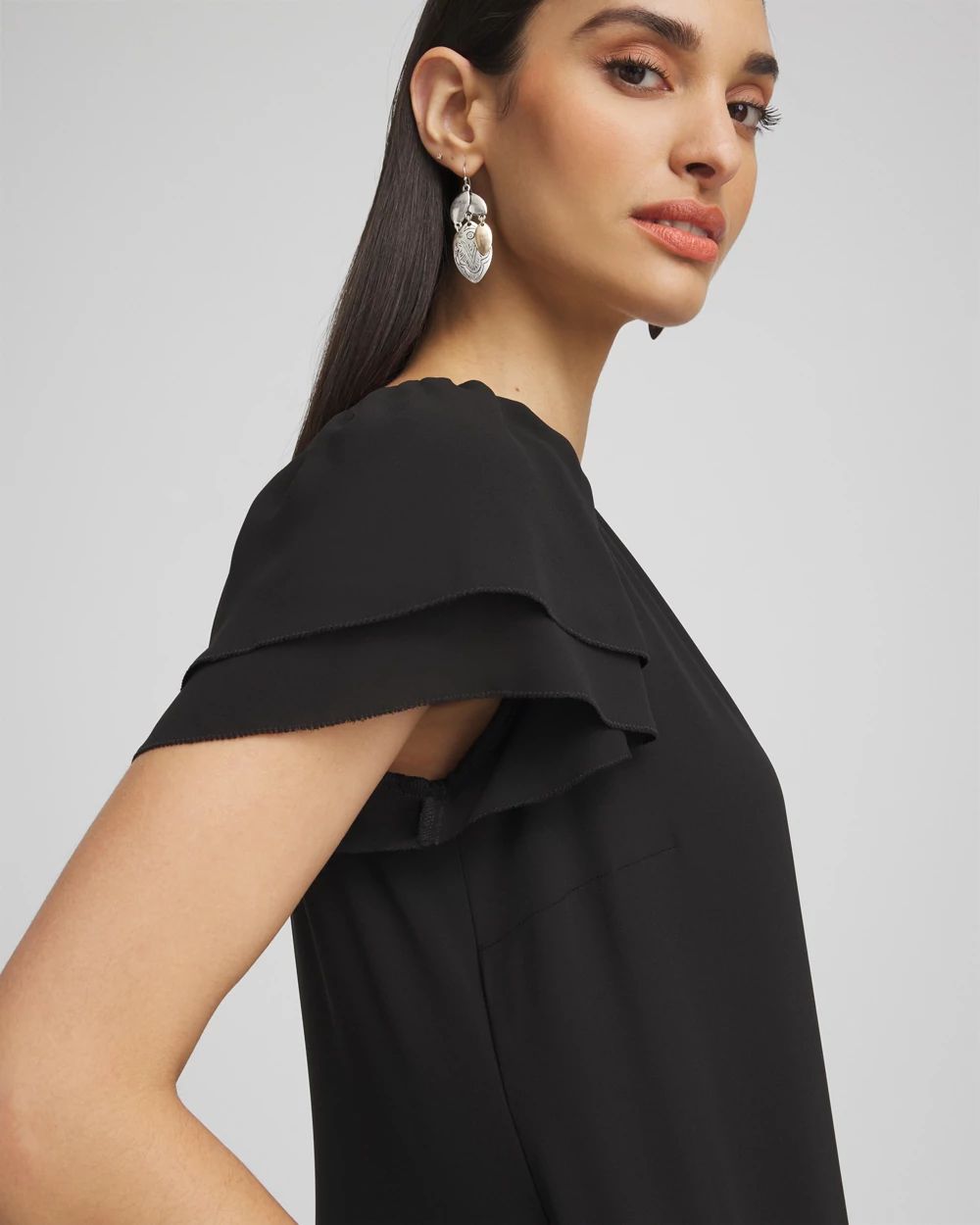 Crepe V-Neck Maxi Dress