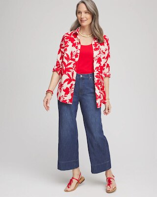 Wide Cropped Summer Jeans click to view larger image.