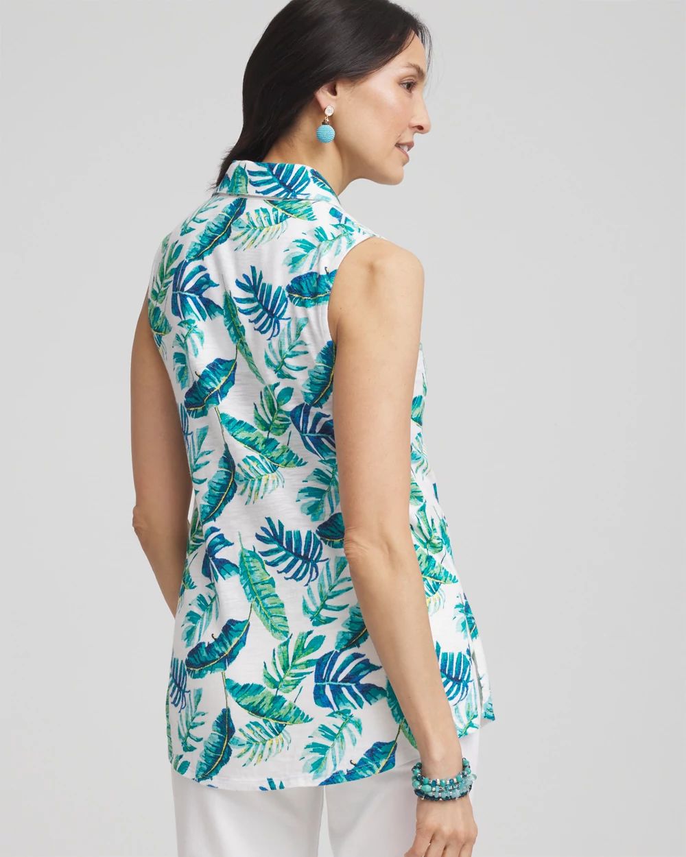 Island Slub Sleeveless Collared Tunic