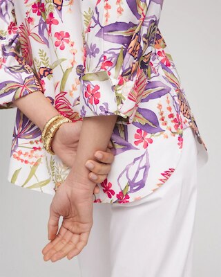 No Iron™ Tropical Floral Stretch Shirt click to view larger image.