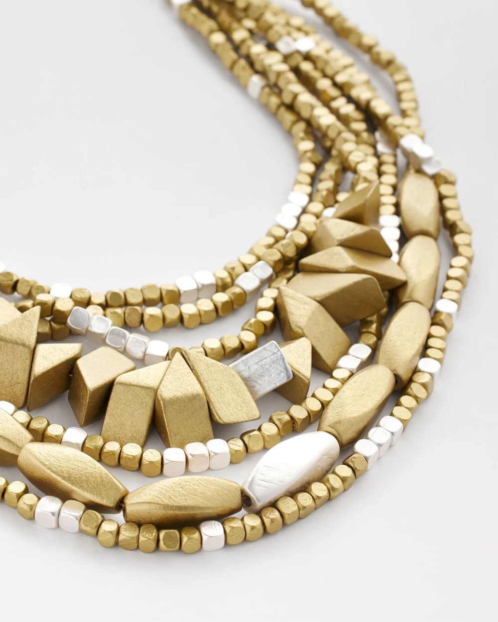 Wood-Beaded Bib Necklace click to view larger image.