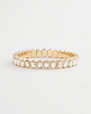 Gold Bezel Set Stretch Tennis Bracelet