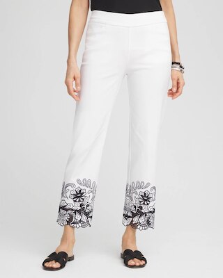 Brigitte™ Lace Embroidered Cropped Pants
