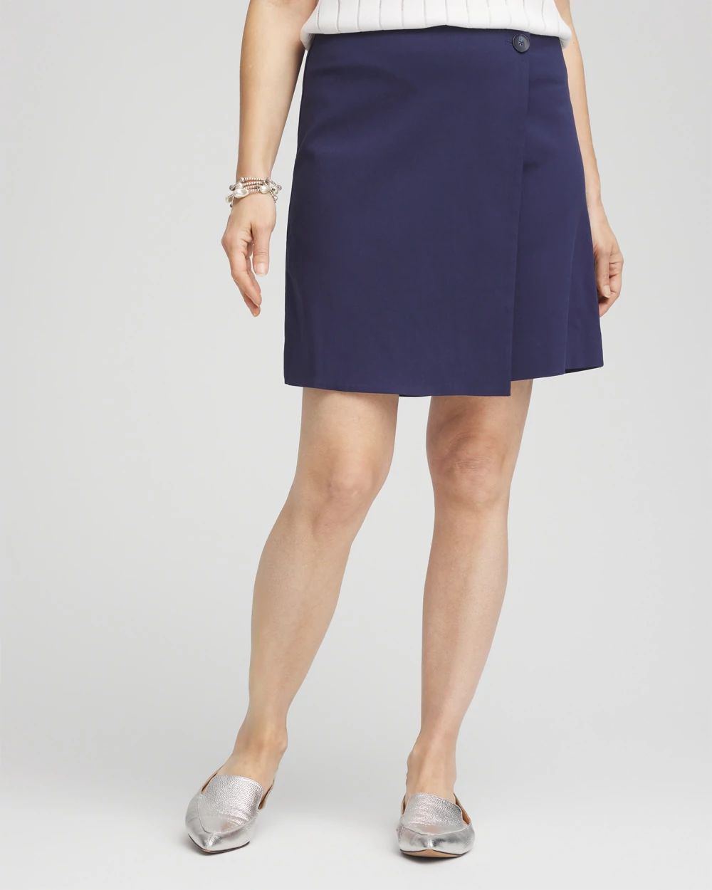 Brigitte™ Pull-On Asymmetrical Wrap Skort
