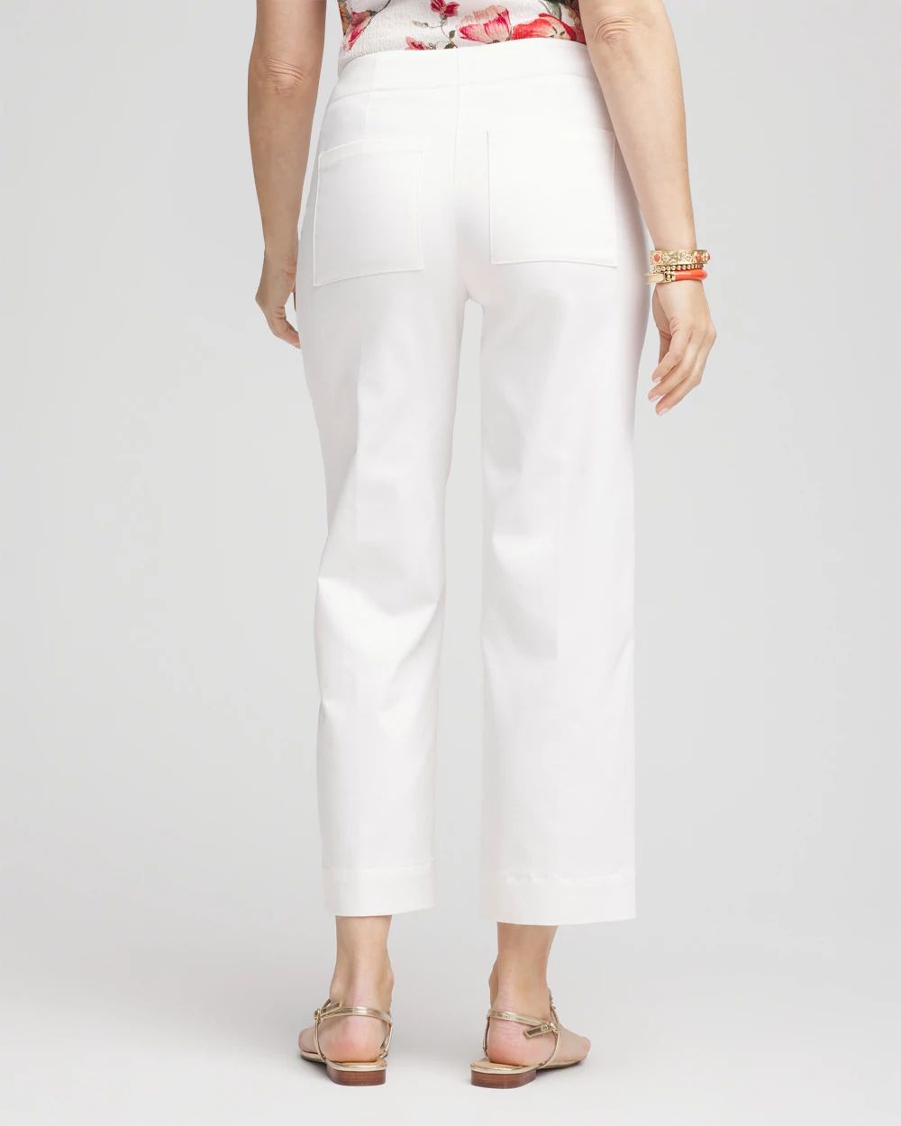 Sateen Cutout Cropped Pants