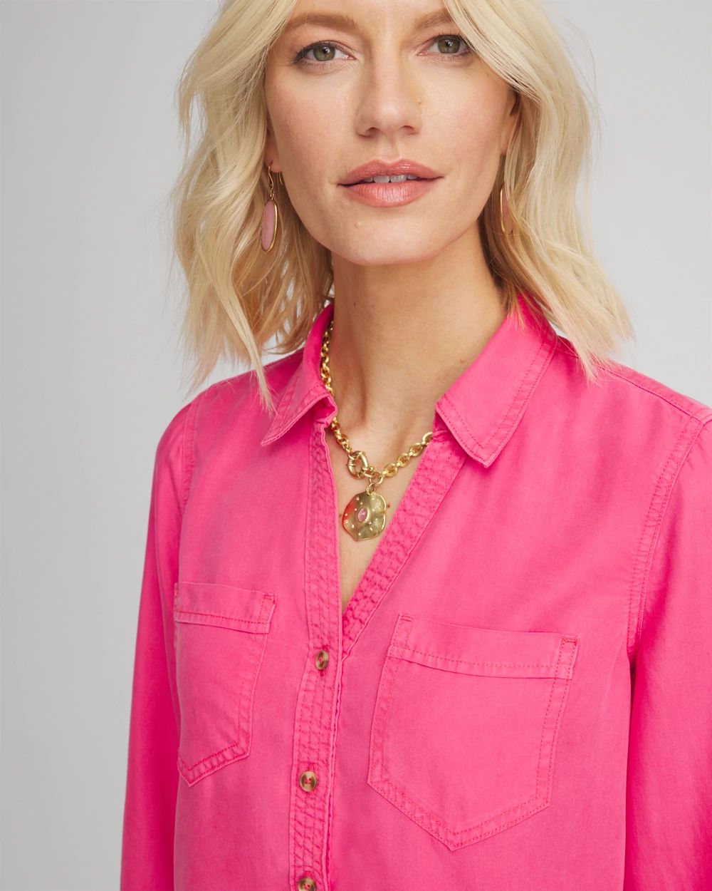 Tencel™ Denim Button-front Shirt