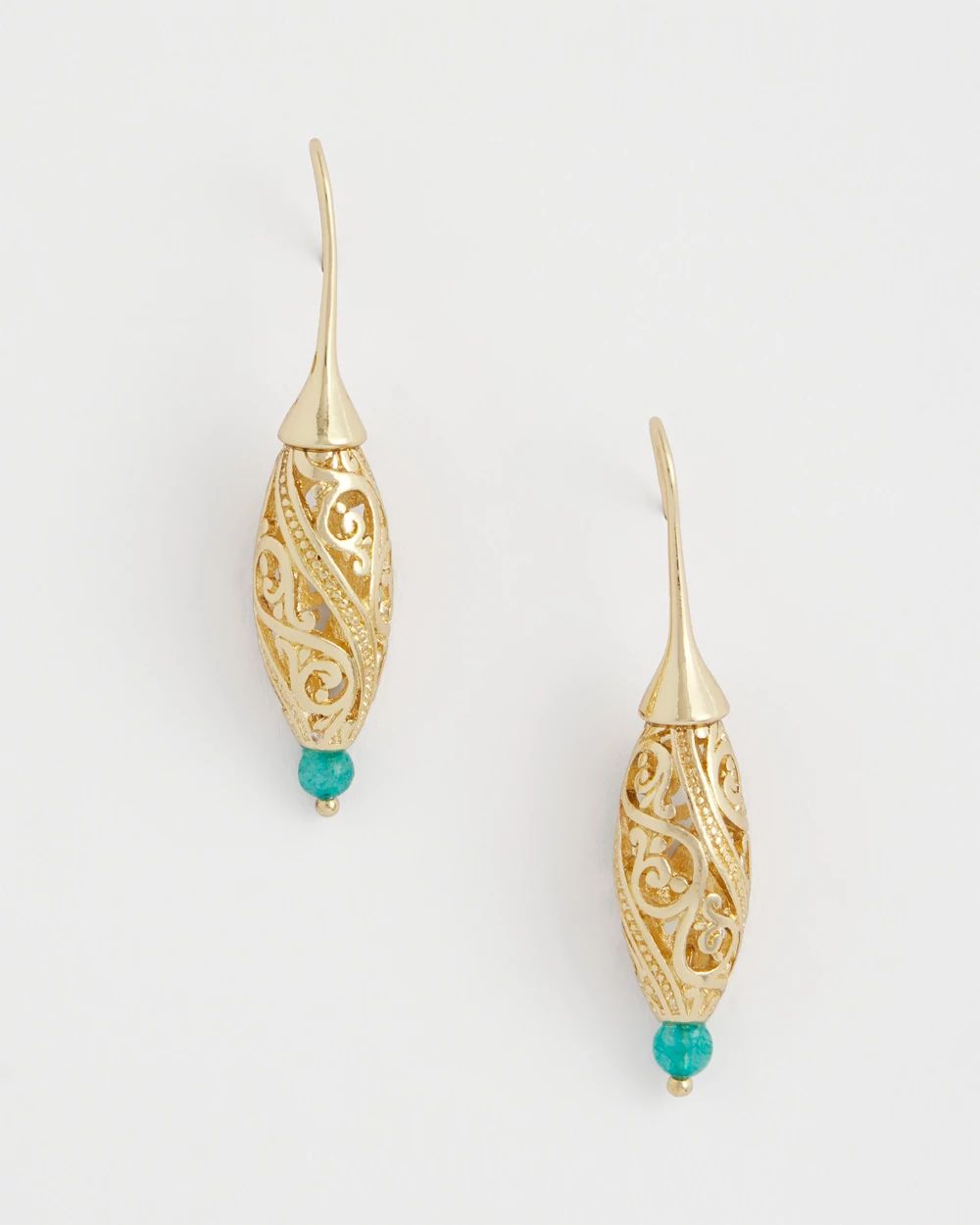 Gold Lantern Drop Earrings