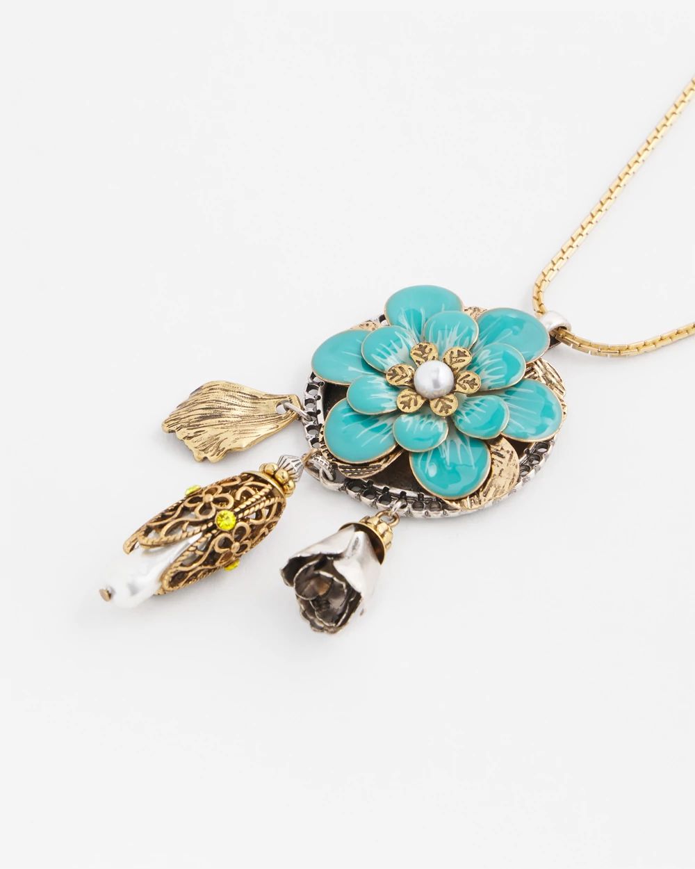 Adjustable Flower Charm Pendant Necklace