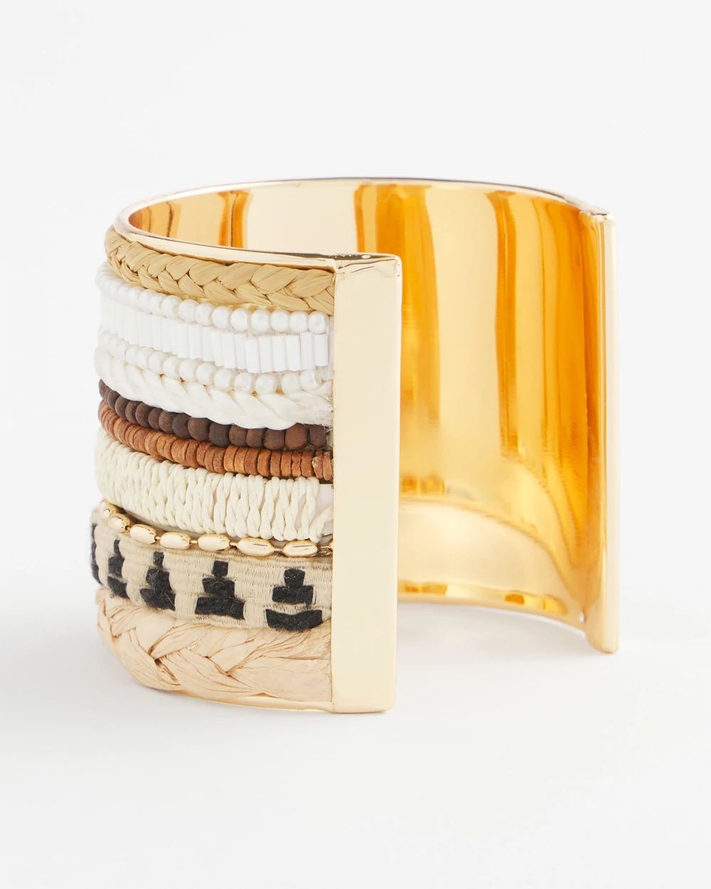 Mixed Media Textured Cuff Bracelet