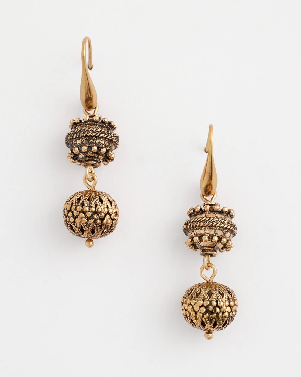 Gold Antique Drop Earrings